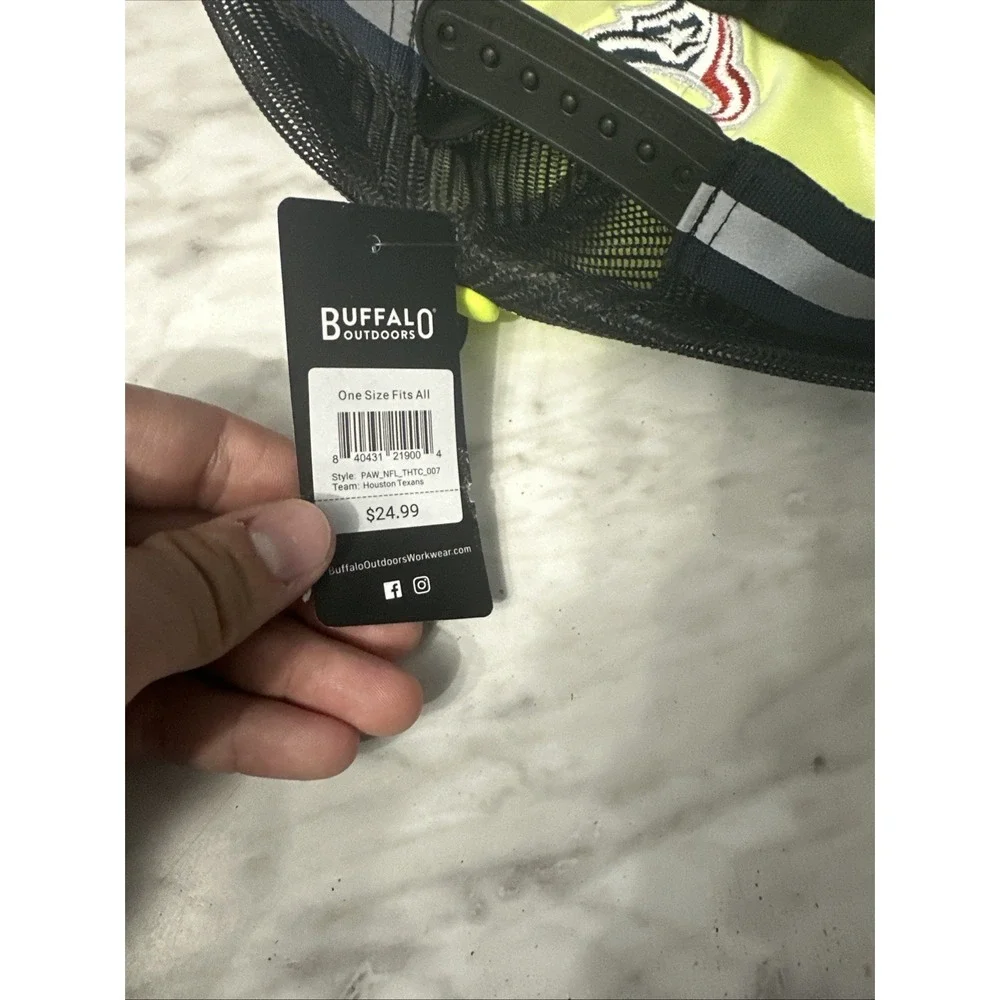 Buffalo Outdoors High Viz Houston Texans Work Hat, Brand New Never‎ Been Worn